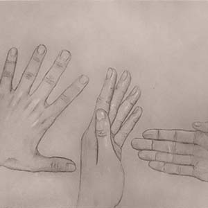 Hands Graphite Drawing