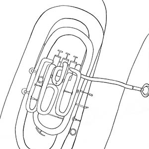 Tuba Line Drawing